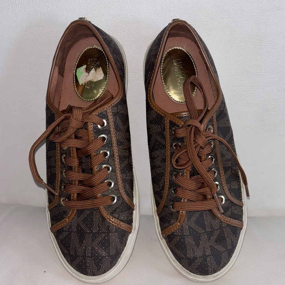 Michael Kors Brown Signature Sneaker Tennis Shoes Size 8